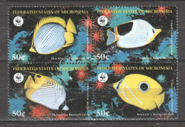 Micronesia 1997 Mi 583-586 In Vblock Of 4 MNH - WWF TROPICAL FISHES - Ongebruikt