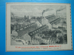 (1909) Vue Principale De L'Usine MERLIN & Cie - Constructeurs-Mécaniciens, à Vierzon (Cher) - Publicidad