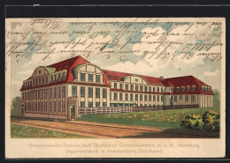 Lithographie Frankenberg / Sachsen, Grosseinkaufs-Gesellschaft Deutscher Consumvereine M.b.H., Hamburg, Zigarrenfabrik  - Frankenberg