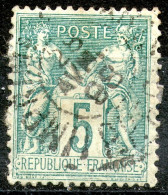 France,1876,YT#75,Sage U/N , 5 C.,cancell,as Scan - 1876-1878 Sage (Typ I)