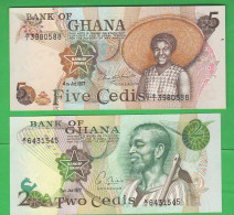 Ghana 2 + 5 Cedis 1977 Africa Afrika Afrique - Ghana