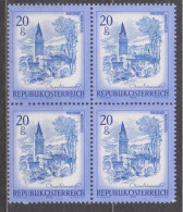 1980 , Mi 1649 ** (6) - 4 Er Block Postfrisch - Schönes Österreich - Bergfried Von Freistadt Im Mühlviertel , OÖ - Neufs