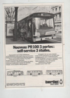 PR100 3 Portes Self Service 3 étoiles Berliet Groupe Renault 1976 - Publicités