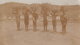 Photo Afrique Congo Ethnographie Camp Maie Noirs Porteurs De Bois - Prospection D'or - Africa