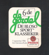 Bierviltje - Sous-bock - Bierdeckel PRIMUS-HAACHT-6de DE GORDEL-DE BLOSO SPORT+ KLASSIEKER- SEPT.1986-ST.GEN.RODE(B 971) - Sous-bocks