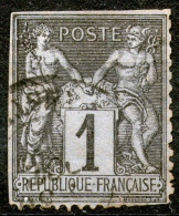 France,1876,YT#83,Sage U/N , 1 C.,cancell,as Scan - 1876-1878 Sage (Tipo I)