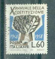 ITALIE - N°757 Obliéré - 10°anniversaire De La Constitution. Sujets Divers. - 1946-60: Afgestempeld