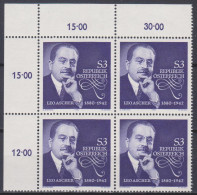 1980 , Mi 1650 ** (1) - 4er Block Postfrisch - 100. Geburtstag Von Leo Ascher - Unused Stamps