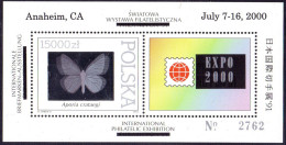 POLAND - EXPO - BUTTERFLIES - EXHIBITION In Anaheim CA - **MNH - 2000  -EXTRA RARE - Butterflies