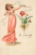 N°25163 - Fantaisie - Jeune Femme Dansant Près De Coquelicots - Femmes