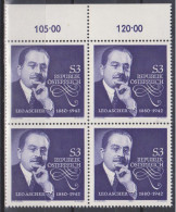 1980 , Mi 1650 ** (4) - 4er Block Postfrisch - 100. Geburtstag Von Leo Ascher - Neufs