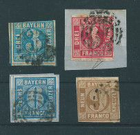 Bayern, MiNr. 2, 9, 10 + 11   (0429) - Gebraucht