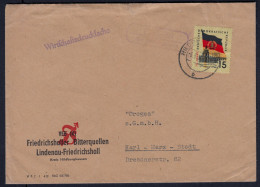 LINDENAU über HILDBURGHAUSEN 1953 LANDPOSTSTEMPEL Blau Firmenschmuckbrief Bitterquelle Friedrichshall Wirtschaftsdrucks. - Storia Postale