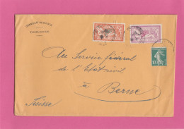 CONSULAT SUISSE, TOULOUSE. LETTRE AVEC E.A. TIMBRE Y+ T  240 POUR BERNE. - Briefe U. Dokumente