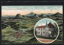 Künstler-AK Eugen Felle: Steisslingen, Das Schloss, Hegaupanorama Mit Dem Umland  - Andere & Zonder Classificatie