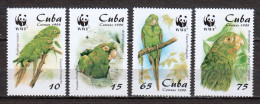 Cuba 1998 Mi 4156-4159 MNH WWF- PARROTS - Unused Stamps