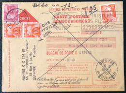 France, Carte Postale REMBOURSEMENT Taxée 1952 - (A1545) - 1921-1960: Moderne