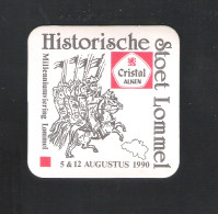 Bierviltje - Sous-bock - Bierdeckel  CRISTAL ALKEN - HISTORISCHE STOET LOMMEL-MILLENIUMVIERING - AUGUSTUS 1990  (B 1015) - Bierdeckel