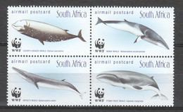 South Africa 1998 Mi 1177-1180 In Block Of 4 MNH - WWF SOUTH AFRICAN WHALES - Neufs