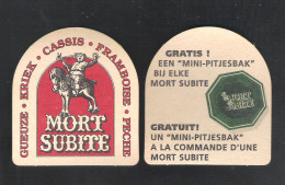 Bierviltje - Sous-bock - Bierdeckel  MORT SUBITE -GUEUZE - GRATIS EEN "MINI-PITJESBAK" BIJ ELKE MORT SUBITE    (B 1033) - Beer Mats