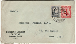 COLOMBIA 1934  LETTER SENT FROM POPAYAN TO PARIS - Colombia