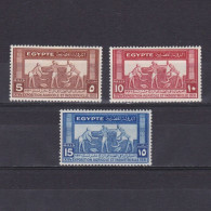 EGYPT 1931, Sc #163-165, Agricultural And Industrial Exhibition, Cairo, MH - Nuevos