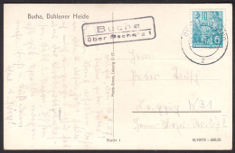 BUCHA über OSCHATZ 1957 LANDPOSTSTEMPEL Blau Auf Ansichtskarte DAHLENER HEIDE > Leipzig - Briefe U. Dokumente
