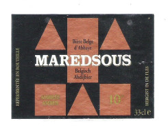 BIERETIKET - MAREDSOUS - ABDIJBIER - 33 CL (BE 280) - Bière