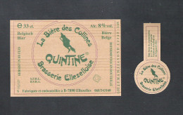 BRASSERIE ELLEZELLOISE - LA BIERE DES COLLINES -  QUINTINE  -  2 BIERETIKETTEN  (BE 283) - Cerveza