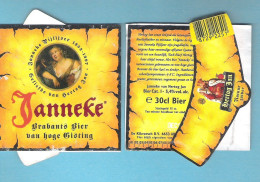 JANNEKE - HERTOG JAN - BRABANTS BIER VAN HOGE GISTING  -  30 CL   - BIERETIKET  (BE 287) - Birra