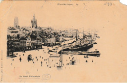 Dunkerque  Le Quai Des Hollandais ( Place Du Minck , Hôtel De Ville En Construction Beffroi  Truqué 1900 éditeur Falciny - Dunkerque