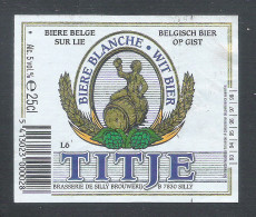 TITJE - WIT  BIER  - BROUWERIJ SILLY  - 25 CL   - 1 BIERETIKET  (BE 293) - Bier