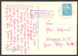 WEISCHWITZ über SAALFELD 1959 LANDPOSTSTEMPEL Blau Auf Ansichtskarte  Gißratal Reschwitz Knobelsdorf > Leipzig - Cartas & Documentos