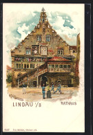 Künstler-Lithographie Lindau / Bodensee, Rathaus Mit Soldaten  - Lindau A. Bodensee