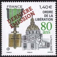FRANCE 2021 - 80 ANS ORDRE DE LA LIBÉRATION - (YT 5458 (2020) Surchargé Dernière émission) - YT 5458A Neuf ** HORS ABTS - Unused Stamps