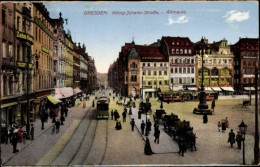 CPA Dresden Altstadt, Altmarkt, Roi Johann-Straße, Straßenbahn - Autres & Non Classés