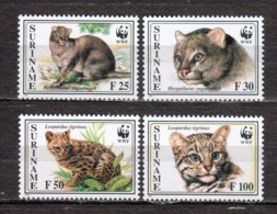 Surinam 1995 Mi 1514-1517 MNH WWF - WILD CATS - Unused Stamps