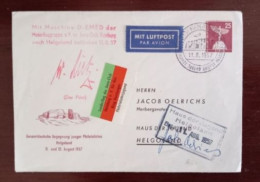 Sonderflug Hamburg-Helgoland 1957, Ring Hamburger Philatelistenjugend. - First Flight Covers