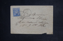 FRANCE - Enveloppe ( Gaufrée Et Décorée Au Dos ) De Querrieu Pour Paris En 1884 - L 152724 - 1877-1920: Semi-Moderne