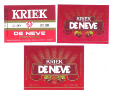 BROUWERIJ BELLE-VUE BRUSSEL - DE NEVE - SCHEPDAAL- KRIEK    - 3 BIERETIKETTEN  (BE 303) - Birra