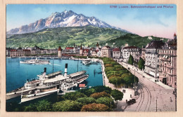 08928 / ⭐ ◉ LUCERNE LUZERN SchwiezerhofquaI Und PILATUS 1910s Litho Color KILCHBERG 9 Suisse Switzerland Schwiez - Other & Unclassified