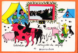 08657 / MONTAUBAN 82-Tarn Garonne SALUTATIONS Distinguées Camping Ajouti Photo Rives Pont Vieux Et VILLEBOURBON 1960s - Montauban