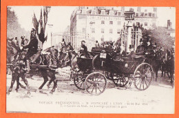 08888 / ⭐ ♥️ Peu Commun LYON 22-24 Mai 1914 Président POINCARE Voyage Présidentiel Cours MIDI Cortège Quittant GARE N°7 - Lyon 1