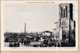 08721 / REYNIES Grandes Inondations Du MIDI 1930 Route De MONTAUBAN Face Maréchal FOCH Automobile Eglise BOUZIN N°3 - Other & Unclassified