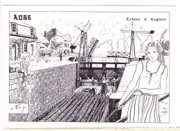 08861 / ⭐ ♥️ Peu Commun N°22 AUBE Ecluse Et Pont Basculant D' ANGLURE Belles Eclusieres CPM 1990 Autographe Charles BERG - Other & Unclassified