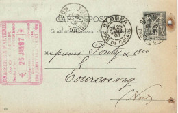 E614 Entier Postal Brasserie & Malterie De St Omer - Cartes Précurseurs