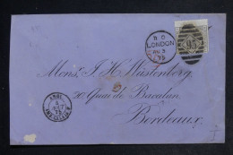 ROYAUME UNI - Victoria 6 Pence Sur Enveloppe De Londres Pour Bordeaux En 1875  - L 152727 - Covers & Documents