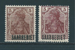 Saar MiNr. 44 A+b ** Abklatsch  (sab04) - Unused Stamps