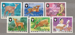 Korea Fauna Animals Deer IMPERFORATED 1979 MNH (**) Mi 1898-1902 #Fauna669 - Corea Del Norte