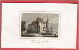 CHATEAU DE COURTALAIN 28 GRAVURE ANCIENNE COLORISEE HABITATION DE M. DE MONTMORENCY - Centre - Val De Loire